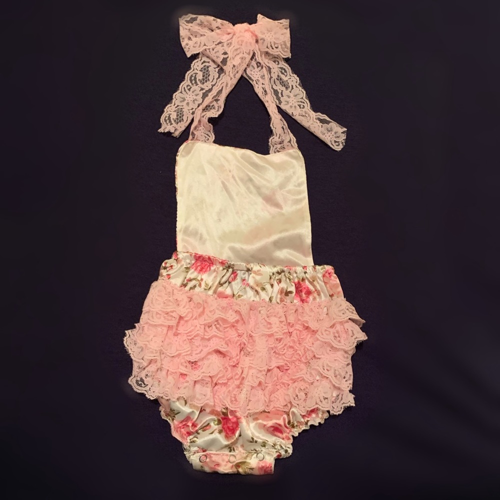 Satin Ruffled Romper - Picture 2 of 2